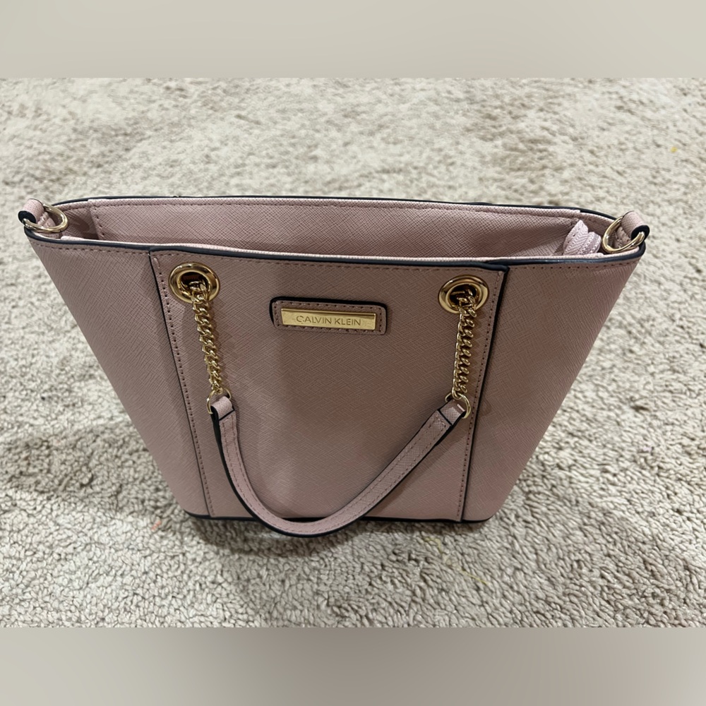 Calvin Klein Blush Tote with Gold Accents